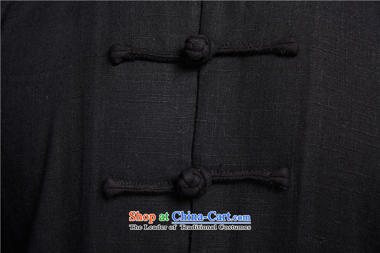 De Fudo Xuanwu  100% linen long-sleeved Chinese 4.5-60s Ma Lin Shoulder 7 tie summer Tang China Wind Jacket men Chinese clothing black 46/L picture, prices, brand platters! The elections are supplied in the national character of distribution, so action, buy now enjoy more preferential! As soon as possible.