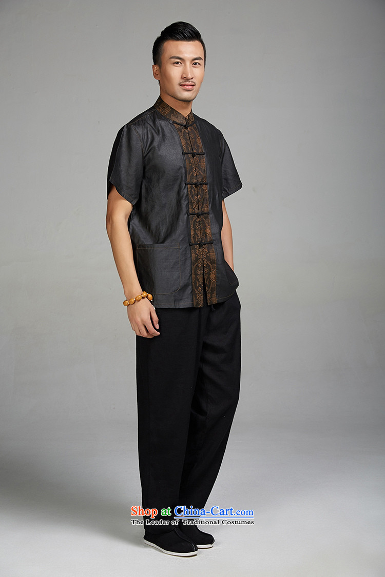 Fudo fuser days de 2015 Summer new cloud of incense of Tang Dynasty men short-sleeved ethnic men silk disc detained Chinese clothing black 4XL Photo, prices, brand platters! The elections are supplied in the national character of distribution, so action, buy now enjoy more preferential! As soon as possible.