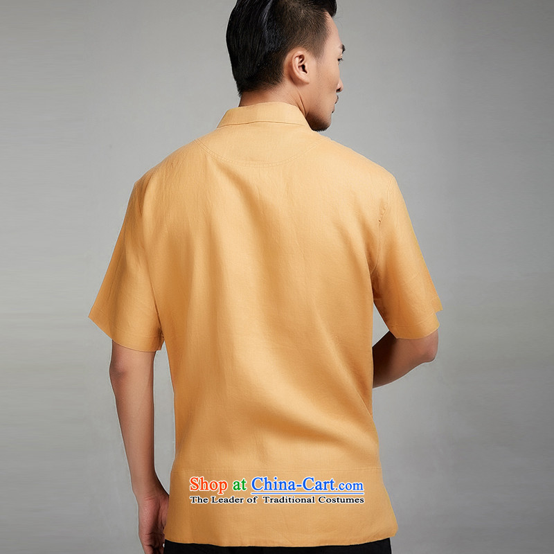 I should be grateful if you would have Fudo Ching Tak new summer 2015, flax and Tang dynasty short-sleeved ethnic 100% snap loose knots in the linen Version Chinese clothing yellow , L'Fudo shopping on the Internet has been pressed.