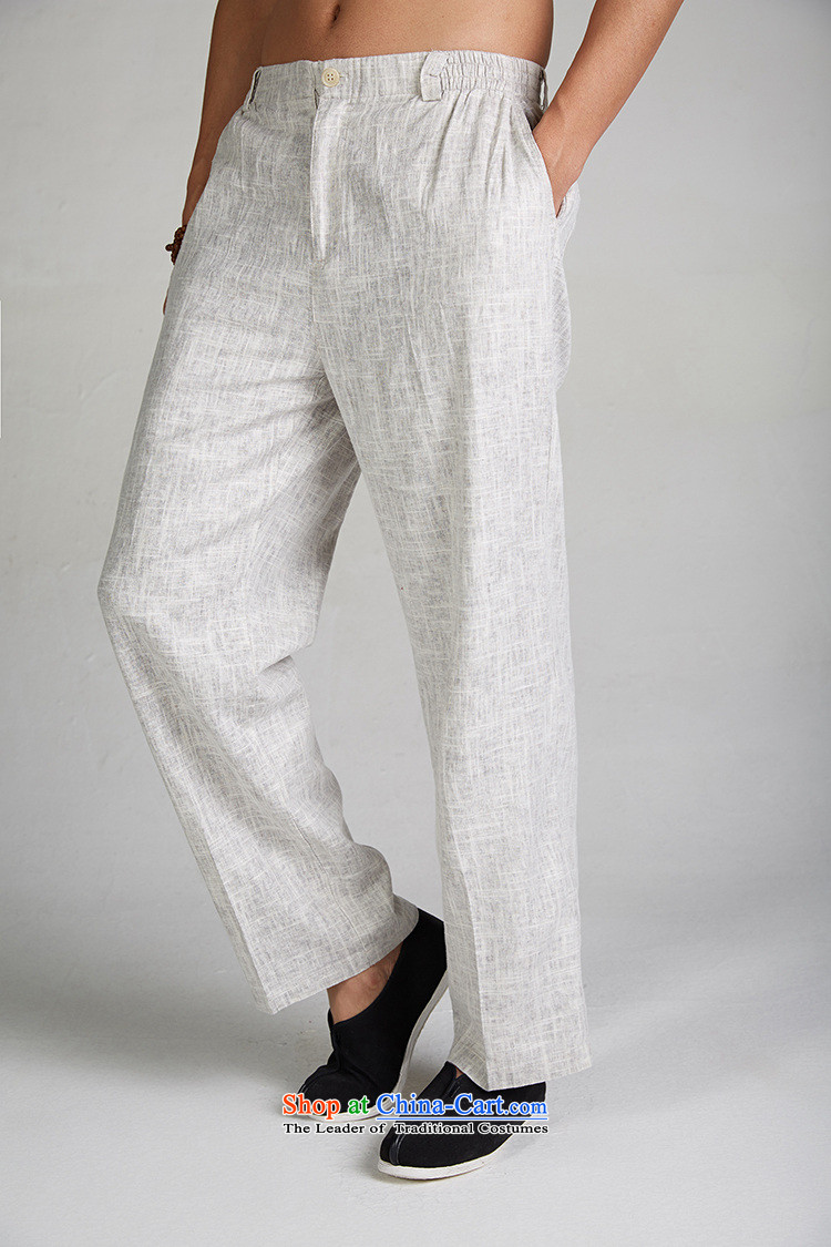 De Fudo winds 2015 new linen summer Chinese casual pants elastic waist relaxd Tang Dynasty Chinese garment-Light Gray XL Photo, prices, brand platters! The elections are supplied in the national character of distribution, so action, buy now enjoy more preferential! As soon as possible.