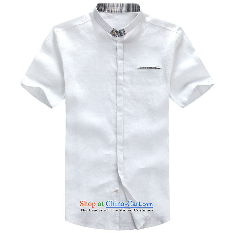 2015 New Tang dynasty short-sleeved men cotton linen clothes China wind Chinese male cotton linen mock shirt ethnic men coin cotton linen Tang dynasty short-sleeved XL/180, rusty red and line (gesaxing thre) , , , shopping on the Internet