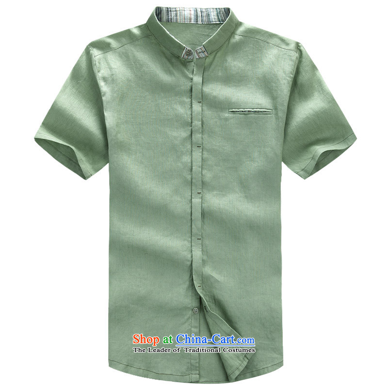 2015 New Tang dynasty short-sleeved men cotton linen clothes China wind Chinese male cotton linen mock shirt ethnic men coin cotton linen Tang dynasty short-sleeved XL/180, rusty red and line (gesaxing thre) , , , shopping on the Internet