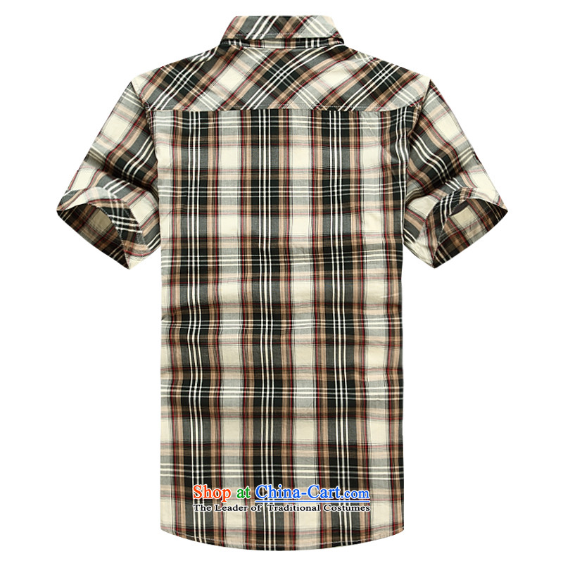 Jeep Shield Tang dynasty and tartan shirt short-sleeved shirt lapel streaks larger half sleeve leisure business shirt YOUTH .. 68 22 Blue  M jeep guilders (NIAN JEEP) , , , shopping on the Internet