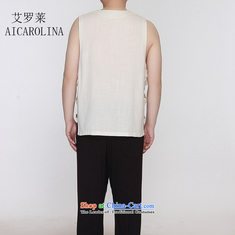 Hiv Rollet New In Summer 2015 men's T-shirts vest in Tang Dynasty, a without collars shoulder shirt features Chinese shirt , beige HIV ROLLET (AICAROLINA) , , , shopping on the Internet