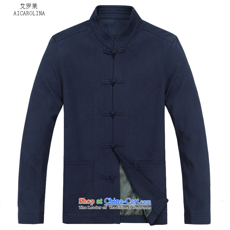 Hiv Rollet autumn and winter in the new age of Tang Dynasty long-sleeved shirt with older persons older father blouses blue packaged XXXL, HIV ROLLET (AICAROLINA) , , , shopping on the Internet