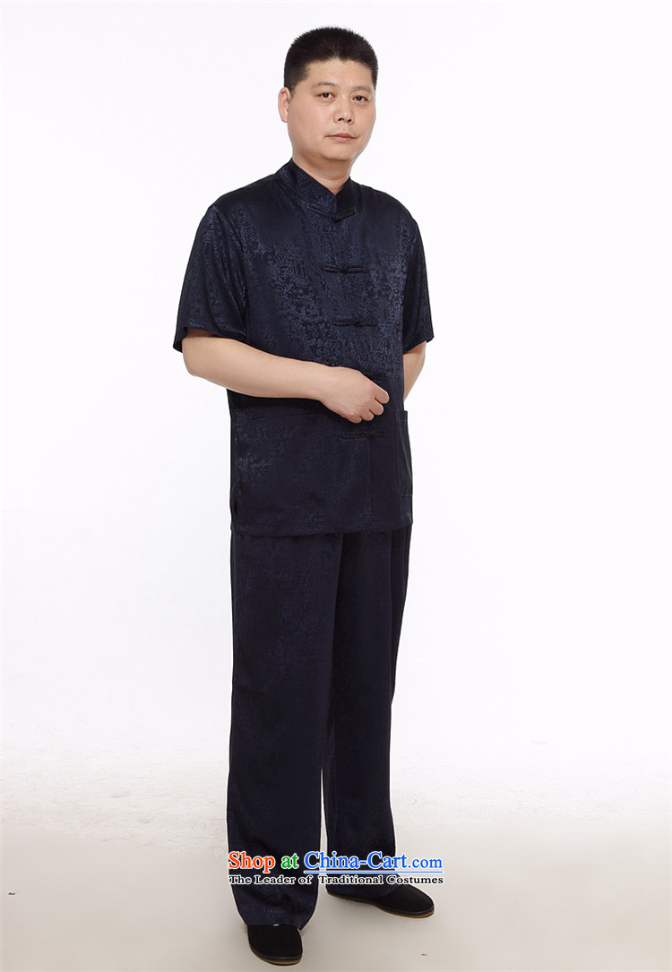 Rollet HIV from older men short-sleeved larger men summer retro China wind her father, middle-aged men pure color blue Tang dynasty XL Photo, prices, brand platters! The elections are supplied in the national character of distribution, so action, buy now enjoy more preferential! As soon as possible.