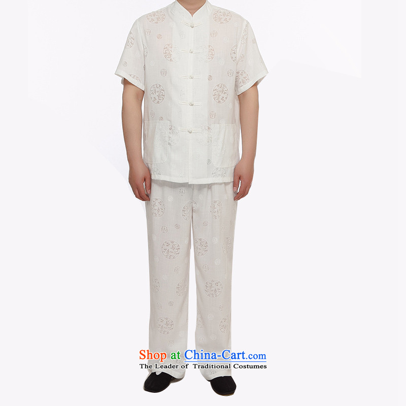 Kanaguri mouse linen men Tang Dynasty Package short-sleeved shirt summer manually disc detained Chinese Tang dynasty white XXXL, kanaguri mouse (JINLISHU) , , , shopping on the Internet