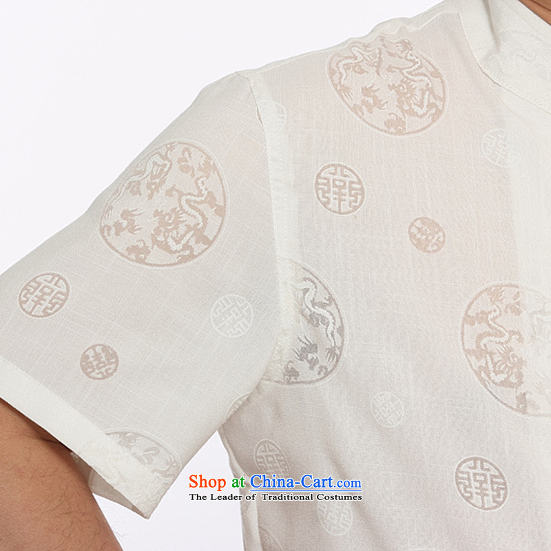 Kanaguri mouse linen men Tang Dynasty Package short-sleeved shirt summer manually disc detained Chinese Tang dynasty white XXXL, kanaguri mouse (JINLISHU) , , , shopping on the Internet