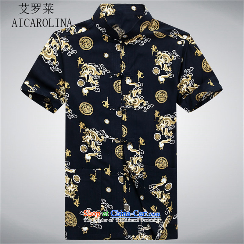 Hiv Rollet summer in older men Tang dynasty short-sleeved T-shirt middle-aged men Tang-black casual XXL, HIV ROLLET (AICAROLINA) , , , shopping on the Internet