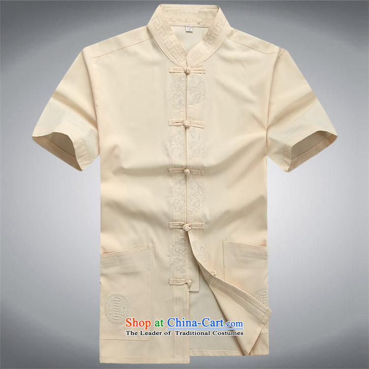 Hiv Rollet 2015 Summer new products for middle-aged short-sleeved Tang Dynasty Package men's half sleeve Tang Gown of men with beige jacket 180/XL father picture, prices, brand platters! The elections are supplied in the national character of distribution, so action, buy now enjoy more preferential! As soon as possible.