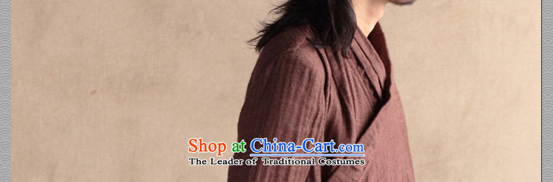 Cd 3 China wind Vallee Enchantee Sub Male linen cotton linen tunic Tang Dynasty 7 short-sleeved shirt ethnic Chinese Han-autumn and winter navy blue large picture (L), prices, brand platters! The elections are supplied in the national character of distribution, so action, buy now enjoy more preferential! As soon as possible.