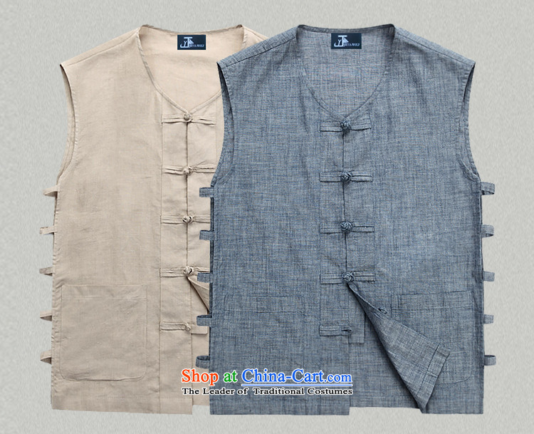 - Wolf JIEYA-WOLF, New Tang Dynasty Short-Sleeve Men's vest jacket summer advanced solid-colored fabrics and stylish lounge men khaki 190/XXXL pure color pictures, prices, brand platters! The elections are supplied in the national character of distribution, so action, buy now enjoy more preferential! As soon as possible.