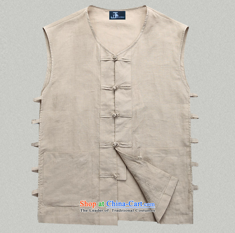 - Wolf JIEYA-WOLF, New Tang Dynasty Short-Sleeve Men's vest jacket summer advanced solid-colored fabrics and stylish lounge men khaki 190/XXXL pure color pictures, prices, brand platters! The elections are supplied in the national character of distribution, so action, buy now enjoy more preferential! As soon as possible.