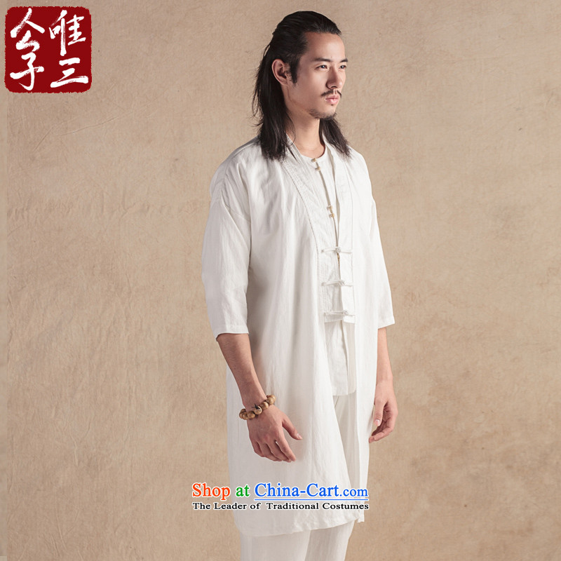 Cd 3 China wind Han Han-one cheongsams mantle Tang jackets of ethnic cotton linen men windbreaker during the spring and autumn in white on a new CD 3 (M), , , , shopping on the Internet