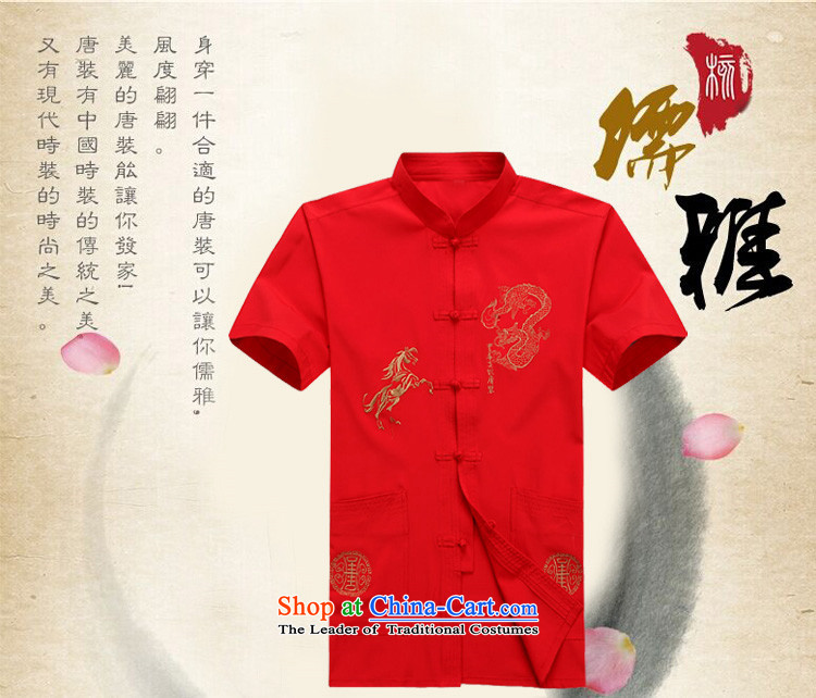 Hiv Rollet summer middle-aged men Tang dynasty short-sleeved shirt, older men's shirt for summer red T-shirt L picture, prices, brand platters! The elections are supplied in the national character of distribution, so action, buy now enjoy more preferential! As soon as possible.