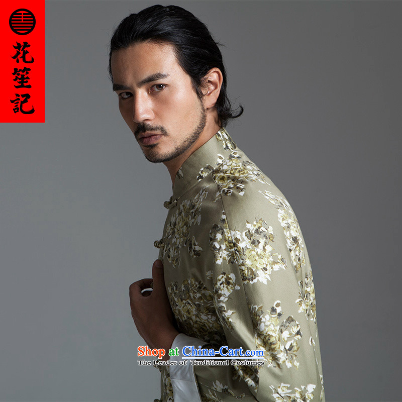 His Excellency flower note China wind Dili Mong flowers to Tang dynasty Men's Mock-Neck long-sleeved jacket Chinese men's Sau San stylish black XL, Flower Basket Sheng (HUSENJI) , , , shopping on the Internet