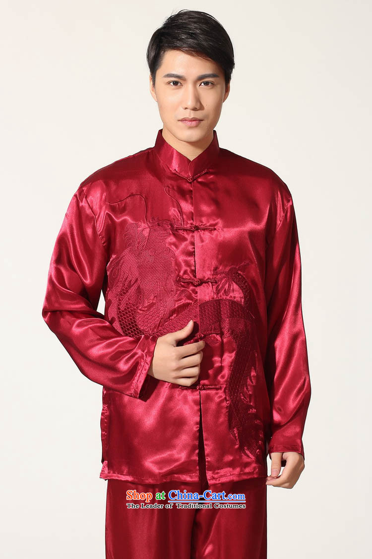 Ko Yo Overgrown Tomb Gigi Lai Man 2015 new embroidered dragon loaded Tang Dynasty Chinese Tai Chi-tang damask on long-sleeved shirt collar kung fu two male M0014 KIT M0010 M picture, prices, brand platters! The elections are supplied in the national character of distribution, so action, buy now enjoy more preferential! As soon as possible.