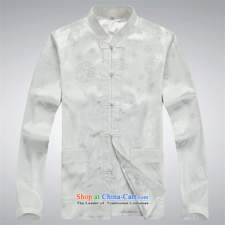 Hiv Rollet 2015 New China wind long-sleeved middle-aged men Tang dynasty round Dragon Chinese Suite white long-sleeved kit XXL picture, prices, brand platters! The elections are supplied in the national character of distribution, so action, buy now enjoy more preferential! As soon as possible.