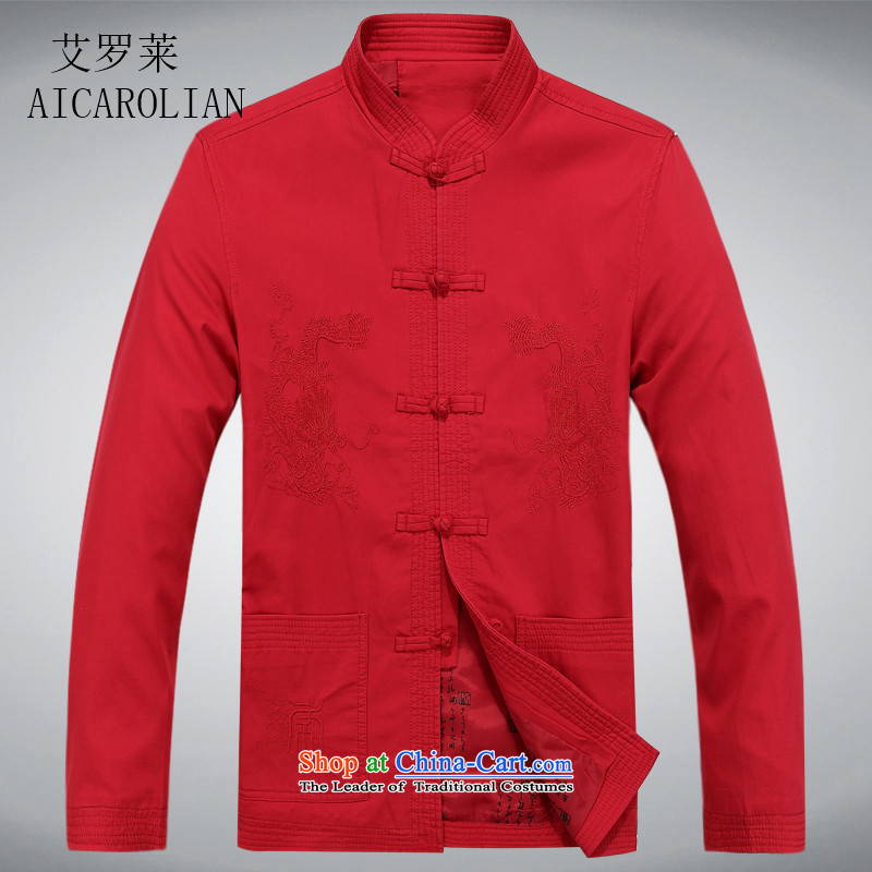 Airault letang replacing men and long-sleeved men in Tang Dynasty long-sleeved older Men's Shirt Spring and Autumn Tang dynasty red XXXL, HIV ROLLET (AICAROLINA) , , , shopping on the Internet