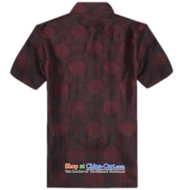 The new Summer Scent of silk yarn in the cloud of older Tang Dynasty Short-Sleeve Men national dress casual clothes men Chinese Han-auspicious Millennium Millennium XXXL/190, Red Line (gesaxing Bosnia and thre) , , , shopping on the Internet