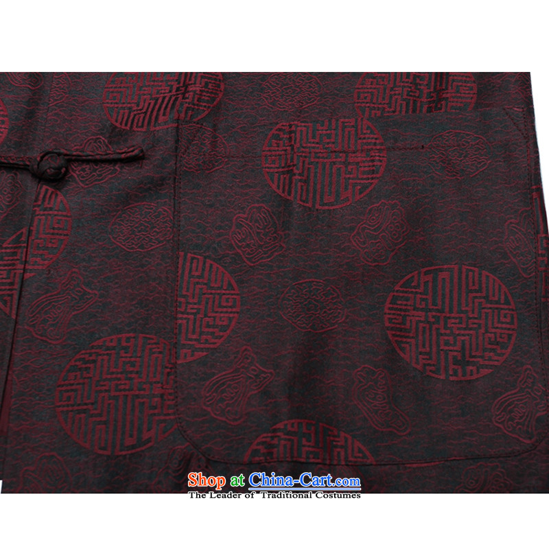 The new Summer Scent of silk yarn in the cloud of older Tang Dynasty Short-Sleeve Men national dress casual clothes men Chinese Han-auspicious Millennium Millennium XXXL/190, Red Line (gesaxing Bosnia and thre) , , , shopping on the Internet