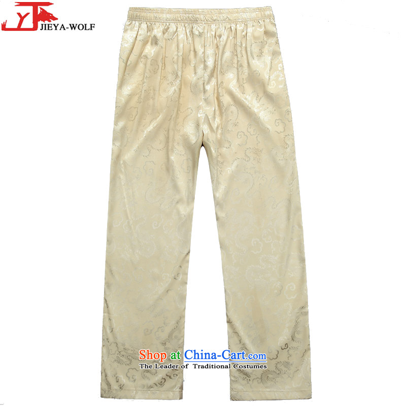 - Wolf JIEYA-WOLF, New Tang dynasty men's short-sleeved spring, summer, autumn and recreational sport trousers men's trousers Tai Chi), Kane mine Light Yellow Dragon in a pocket 190/XXXL,JIEYA-WOLF,,, shopping on the Internet