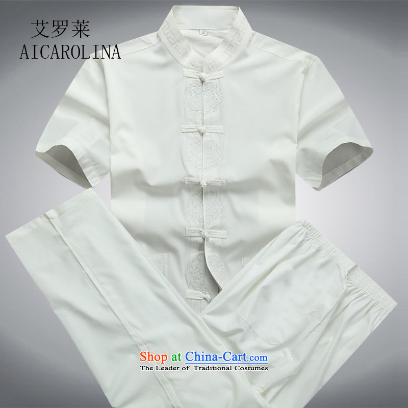Hiv Rollet men short-sleeved package for older summer blouses China wind Men's Mock-Neck Tang dynasty white kit M HIV ROLLET (AICAROLINA) , , , shopping on the Internet