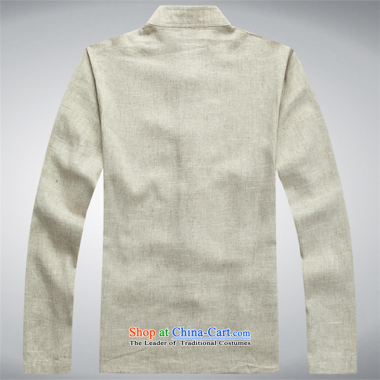 The elderly in the OSCE Kyung Tang Dynasty Package and long-sleeved linen tray clip cotton linen shirt men t-shirt with beige Tang dynasty father kit S picture, prices, brand platters! The elections are supplied in the national character of distribution, so action, buy now enjoy more preferential! As soon as possible.