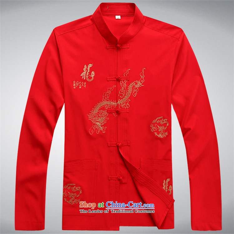 Beijing Spring 2015 new European men's long-sleeved Tang in older men in spring and summer cotton Tang Kit blouses jacket dragon red kit XXXL picture, prices, brand platters! The elections are supplied in the national character of distribution, so action, buy now enjoy more preferential! As soon as possible.