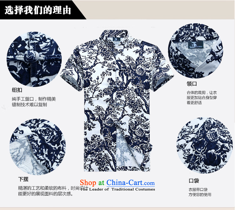 - Wolf JIEYA-WOLF, New Tang Dynasty Short-Sleeve Men's summer cotton linen color T-shirt is smart casual shirt, blue on white men 170/M Feather Picture, prices, brand platters! The elections are supplied in the national character of distribution, so action, buy now enjoy more preferential! As soon as possible.