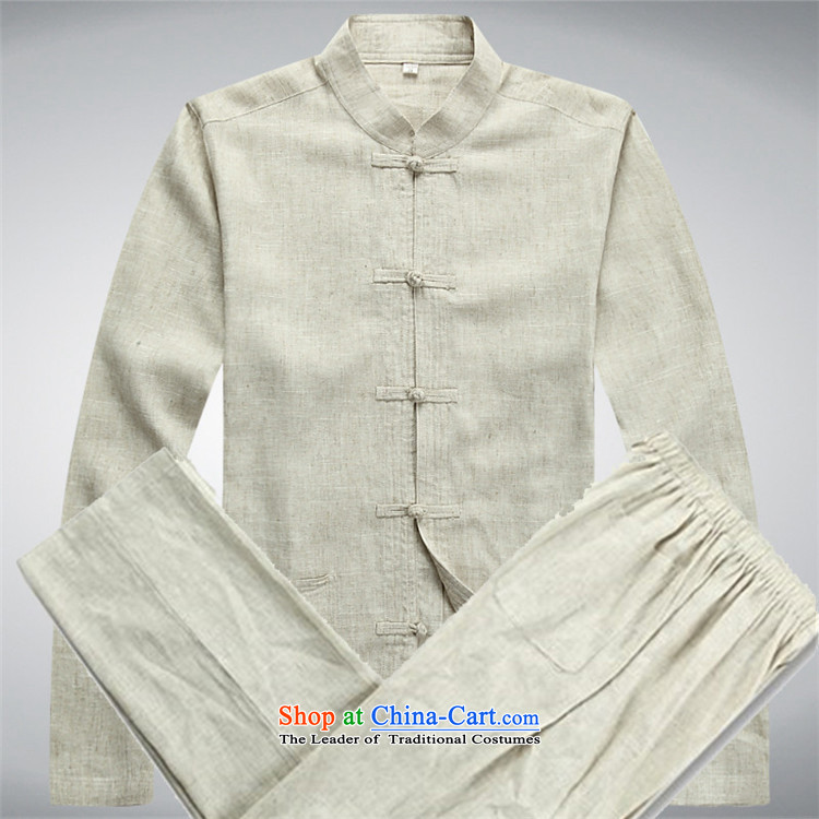 Beijing Euro 2015 linen men Tang Dynasty Package long-sleeved shirt national costumes Chinese China wind men shirt, beige kit XL Photo, prices, brand platters! The elections are supplied in the national character of distribution, so action, buy now enjoy more preferential! As soon as possible.