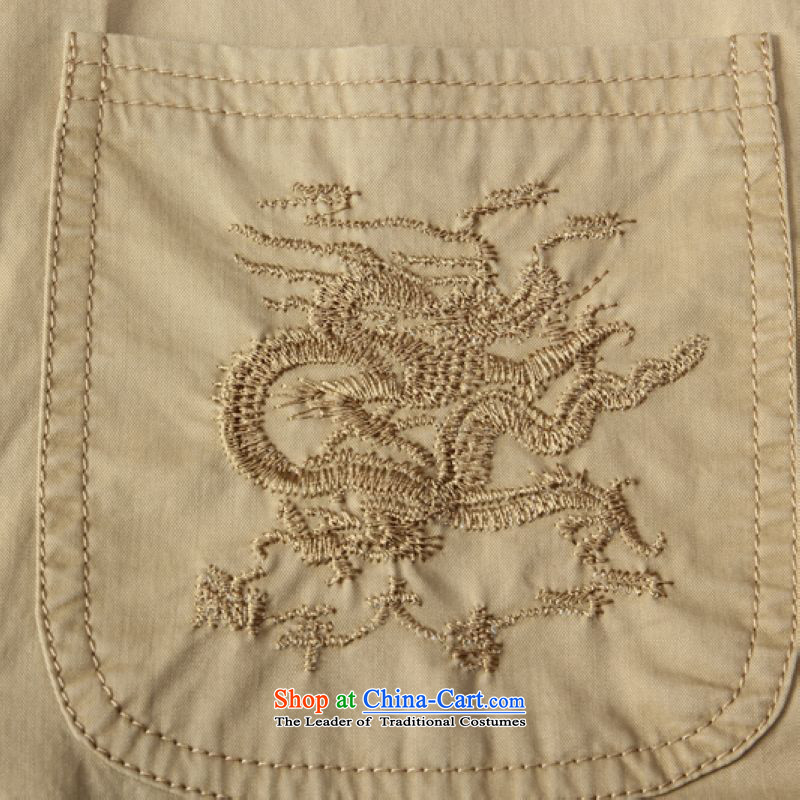 Floor is new in 2015 floor of older men short-sleeved Tang dynasty father replacing summer cotton China wind men with beige floor 180, Tang yet floor , , , shopping on the Internet