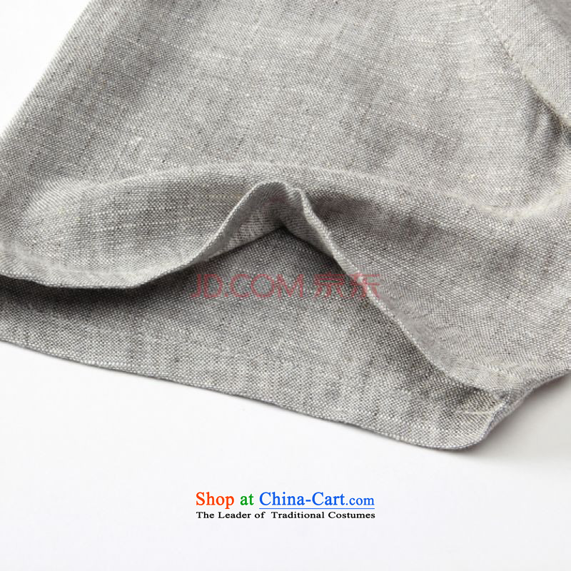 The Secretary for Health Doi 2015 New Pont Sondé, older men, short-sleeved T-shirt summer load father linen breathable China wind leisure Tang dynasty gray and Diana , , , 170, Rui shopping on the Internet