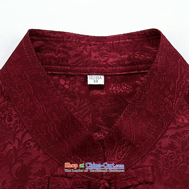 Kanaguri mouse new products in men's older Tang dynasty and long-sleeved men summer Chinese national costumes elderly kit red T-shirt XXXL, kanaguri mouse (JINLISHU) , , , shopping on the Internet