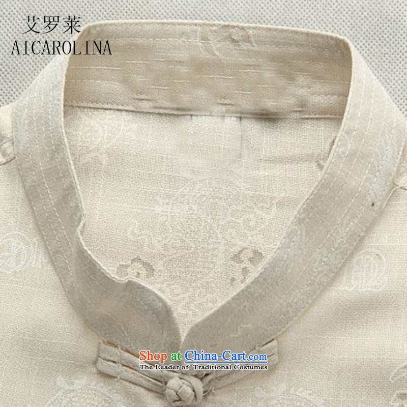Rollet HIV Tang dynasty in the number of older men and short-sleeved T-shirt Chinese light beige summer XXXL, HIV ROLLET (AICAROLINA) , , , shopping on the Internet
