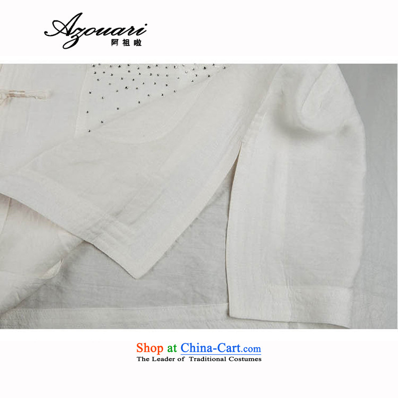 Azzu (azouari) defense men short-sleeved Tang Dynasty Chinese summer cool comfort white 44 (AZOUARI azzu) , , , shopping on the Internet