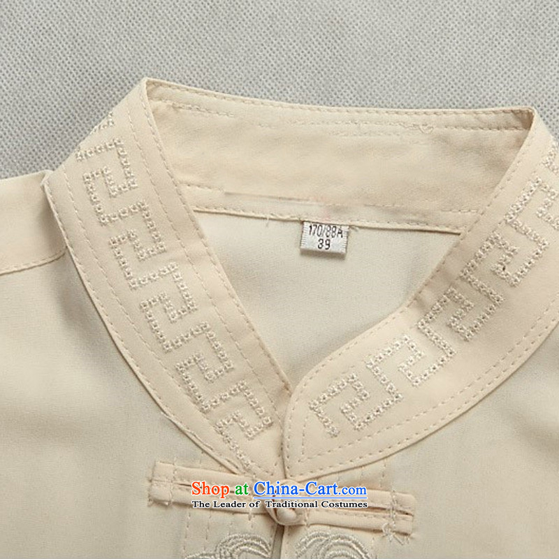 Hiv Rollet men short-sleeved T-shirt package for older men Tang Dynasty Tang dynasty cotton summer short-sleeved shirt increase male beige kit XL, HIV (AICAROLINA ROLLET) , , , shopping on the Internet