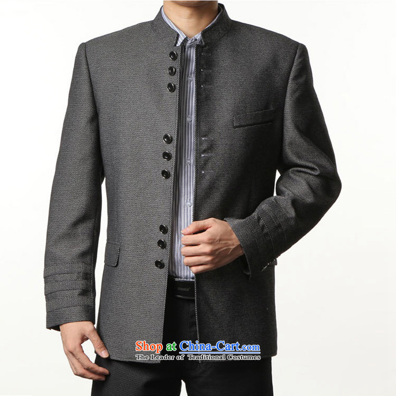 Move wing prince wuwing/ Chinese tunic Chinese Antique Tang dynasty during the spring and autumn new men wool young Chinese tunic suit coats collar retro Sau San Chinese tunic -jy Chinese tunic of gray and black 48 recommendations 120 - 135a catty of coal