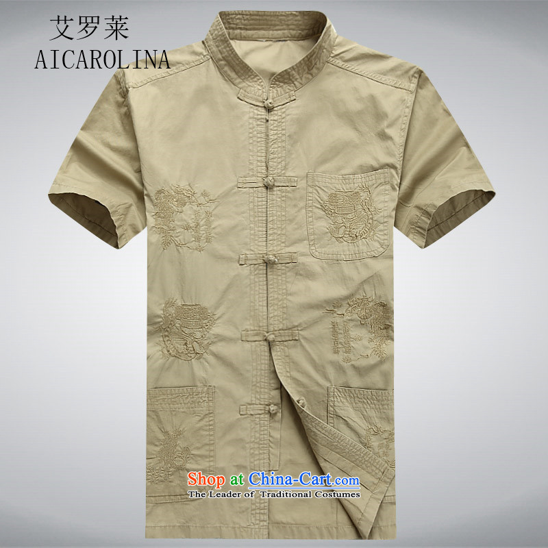 Rollet HIV Tang dynasty in the number of older men and short-sleeved T-shirt China wind older persons clothes exercise clothing cotton father jackets cardigan khaki , HIV (AICAROLINA ROLLET) , , , shopping on the Internet