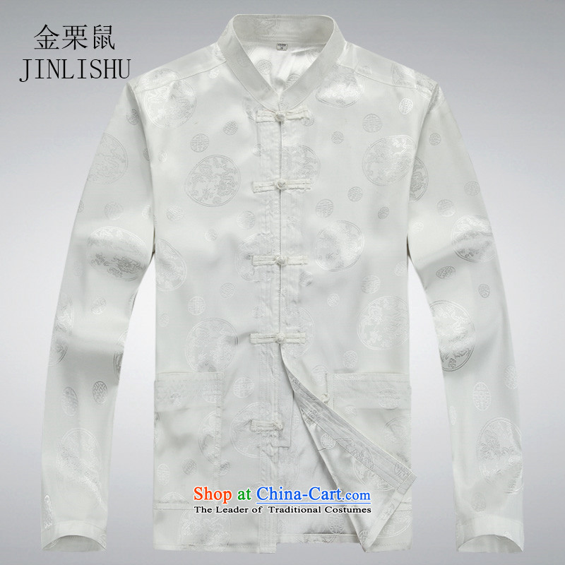 Kanaguri mouse in spring and summer men Tang Dynasty Package of older persons in long-sleeved China wind men Chinese summer white shirt M kanaguri mouse (JINLISHU) , , , shopping on the Internet