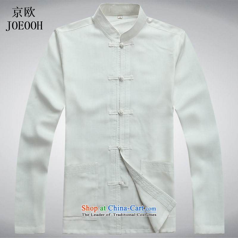 The elderly in the OSCE kyung man long-sleeved Tang dynasty male Kit Chinese leisure Tang jackets collar jacket father boxed kit , L, Beijing White (JOE OOH) , , , shopping on the Internet