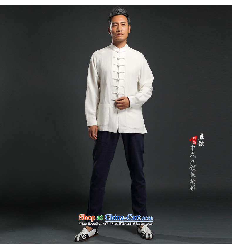 Renowned Tang replacing men China wind loading long-sleeved ethnic Autumn Chinese collar new Chinese tunic tray clip Han-men and Kung Fu shirt White 4XL Photo, prices, brand platters! The elections are supplied in the national character of distribution, so action, buy now enjoy more preferential! As soon as possible.