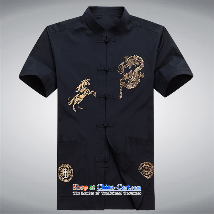 Hiv Rollet men Tang dynasty male short-sleeved T-shirt Chinese ROM China wind detained blue shirt XL Photo, prices, brand platters! The elections are supplied in the national character of distribution, so action, buy now enjoy more preferential! As soon as possible.