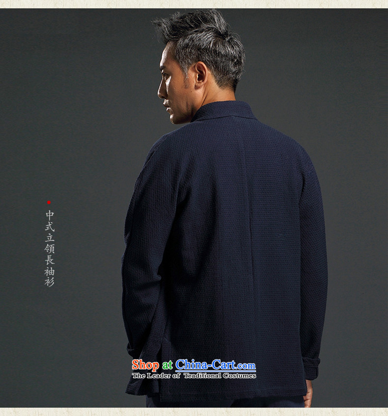 2015 Autumn renowned Tang dynasty China wind of men's woven shirts were long-sleeved jacket loose collar chinese red XXXL picture, prices, brand platters! The elections are supplied in the national character of distribution, so action, buy now enjoy more preferential! As soon as possible.