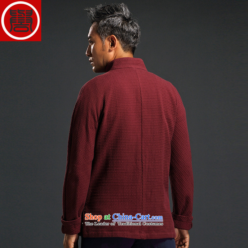 2015 Autumn renowned Tang dynasty China wind of men's woven shirts were long-sleeved jacket loose collar XXXL, renowned Chinese red (CHIYU) , , , shopping on the Internet