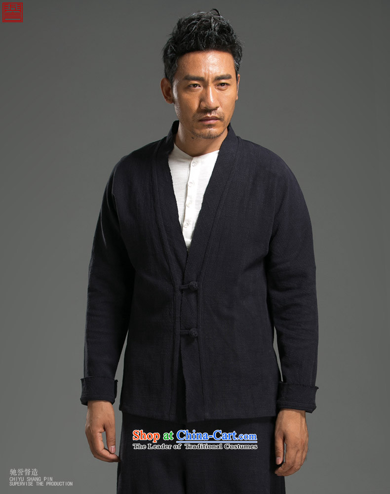 Renowned 2015 China wind men linen coat V-Neck Chinese leisure Han-blue large pictures, prices, XL brand platters! The elections are supplied in the national character of distribution, so action, buy now enjoy more preferential! As soon as possible.