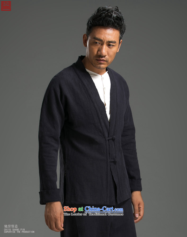 Renowned 2015 China wind men linen coat V-Neck Chinese leisure Han-blue large pictures, prices, XL brand platters! The elections are supplied in the national character of distribution, so action, buy now enjoy more preferential! As soon as possible.
