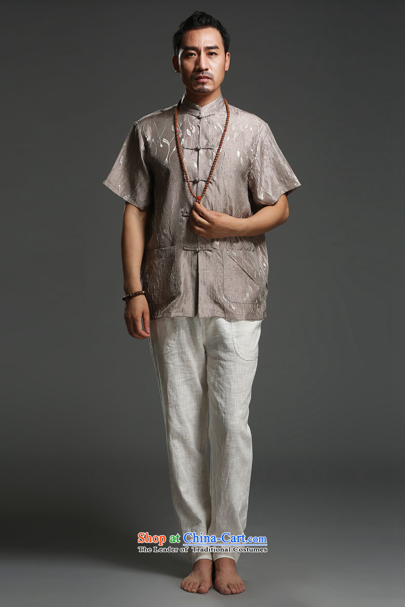 Renowned men 2015 Summer new middle-aged man Tang dynasty short-sleeved cotton linen Tang dynasty loose Breathable white short-sleeved T-shirt (185)Where the pictures, price movements, brand platters! The elections are supplied in the national character of distribution, so action, buy now enjoy more preferential! As soon as possible.