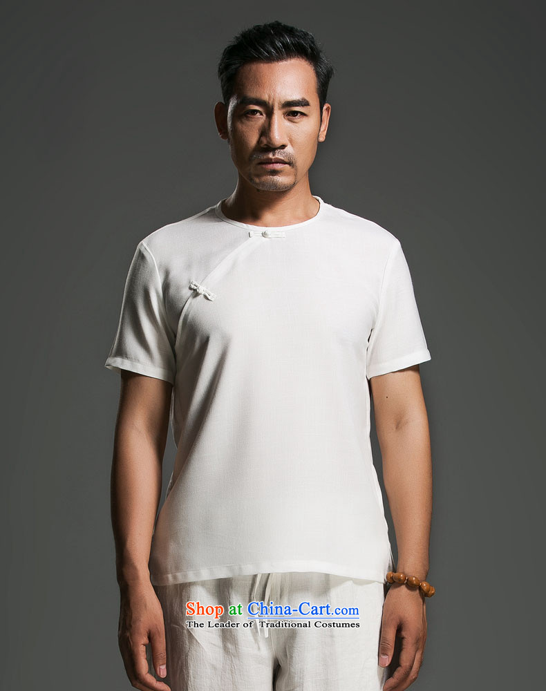 Renowned China wind men's summer linen disc detained round-neck collar short-sleeved swashplate detained Korean male personality white pictures, price jumbo (2XL) platters, brand! The elections are supplied in the national character of distribution, so action, buy now enjoy more preferential! As soon as possible.