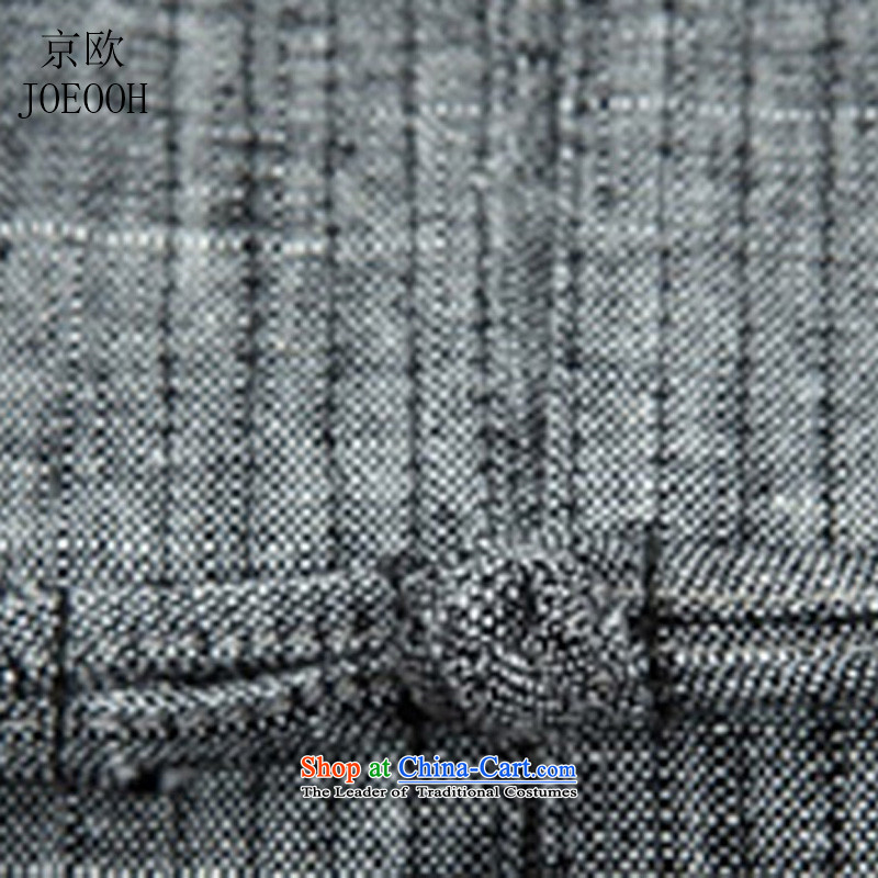 Beijing Summer Europe men Tang dynasty short-sleeve packaged Han-linen short-sleeved T-shirt, older cotton linen short-sleeved Tang dynasty father replacing carbon Kit , L, Putin (JOE OOH) , , , shopping on the Internet